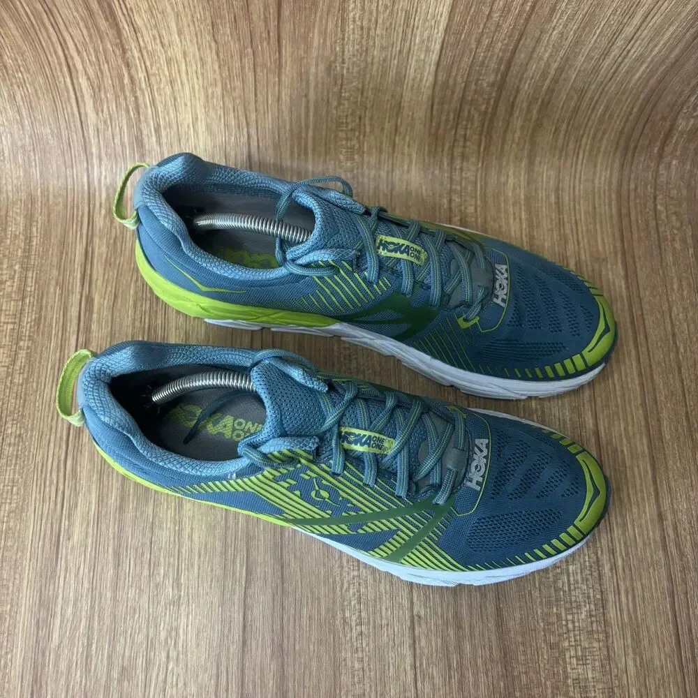 Hoka One One Tracer 2 Mens‎ Storm Blue Lime Green Running Size 11.5 Sneakers